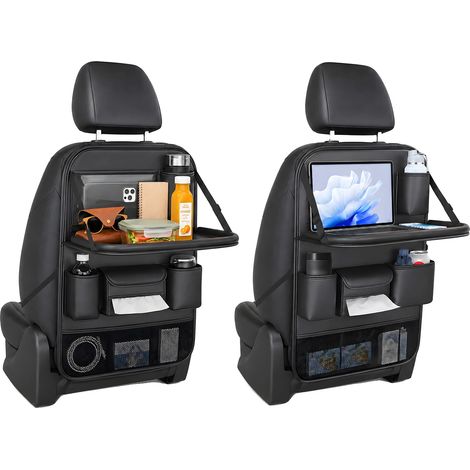 Organizador de coche, mesa plegable, protector de asiento, negro (1/5)