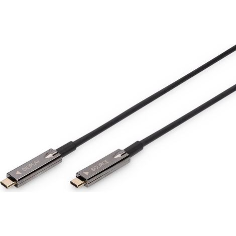 Digitus Câble d'afficheur USB-C® USB 3.2 Gen2 USB-C®, USB-C® mâle 15.00 m noir flexible, blindé, ave
