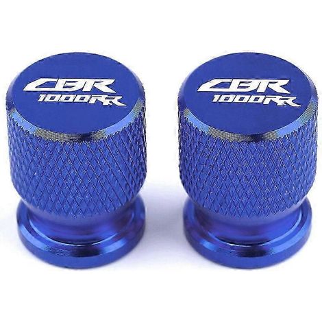 Bouchons de valve de pneu en aluminium (bleus) pour motos Honda CBR 1000RR (2004-2011). (1/5)