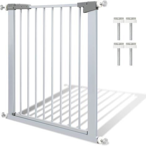 SWANEW Cancelletto di sicurezza per bambini Estensibile 76-83cm, Barriera a pressione senza fori, Griglia per porte per bambini e cani, Larghezza regolabile si adatta a spazi diversi (1/5)