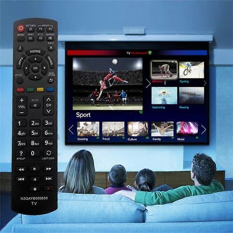 Telecomando di ricambio compatibile con il televisore Panasonic N2QAYB000830, colore nero. (1/4)