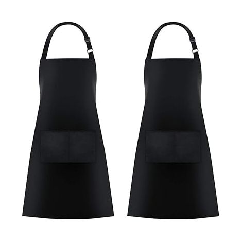 2er-Set Küchenschürzen mit 2 Taschen für Damen und Herren