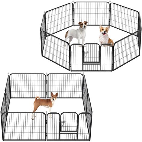 SWANEW Recinto per animali domestici 8 pz 60 x 80 cm Disponibile un giardino all’aperto con tetto recinto Si usa per cani e gatti piccoli. ecc