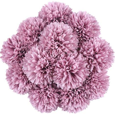 Hydrangea Faux Flower Head - Silk Petal Artificial Hydrangea - Wedding Home Party Decoration - 12 Pieces (1/5)