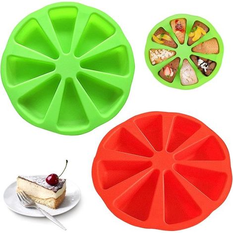 moldes de silicona，8 cavidades，molde triangular de silicona para pastel，molde de silicona para pastel，moldes de silicona para pizza (1/5)