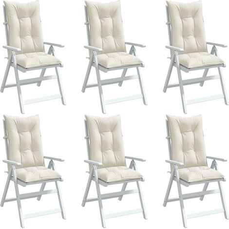 Hochlehner-Auflagen 6 Stk. Melange Creme 120x50x7 cm Stoff