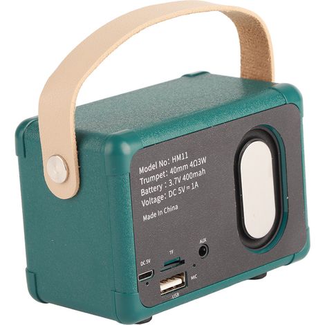 Retro-Bluetooth-Lautsprecher, klassischer, altmodischer Mini-Lautsprecher für den mobilen Einsatz, grün (1/5)