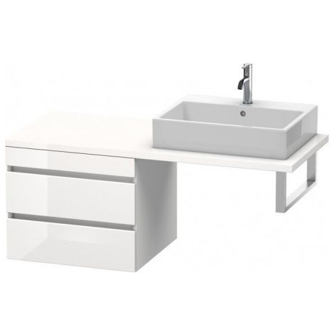 Duravit DuraStyle meuble bas pour console, 2 tiroirs, 600mm, Couleur (avant/corps): Blanc mat / Basalte mat - DS533801843