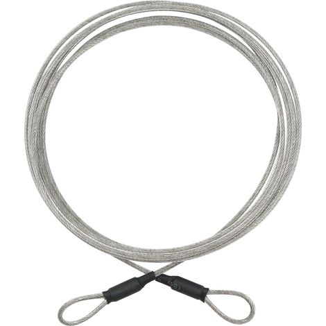 Câble Acier Recouvert Dispositif Antivol - câble en acier avec boucles, câble en boucle avec revêtement plastique antirouille, câble antivol pour salon jardin, mobilier terrasse, vélos. Longueur: 3m