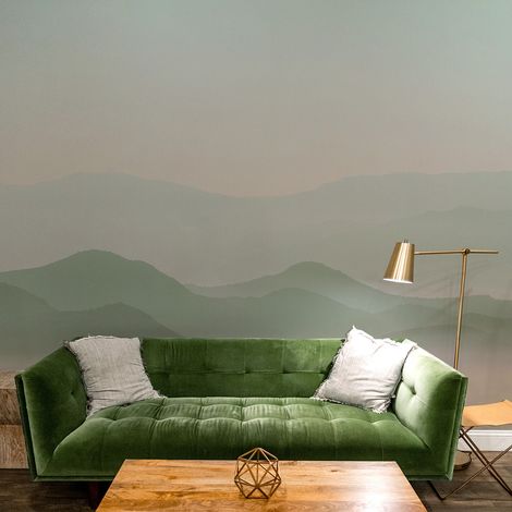 Papier peint panoramique Misty Mountains, Vert 170 x 250cm (1/5)
