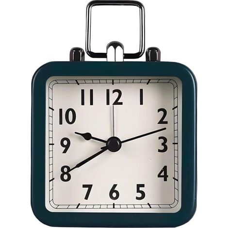 Bardusch-Horloge cheminée plastique rouge – quartz silencieux – bureau/chambre – réveil carré rétro minimaliste (1/5)