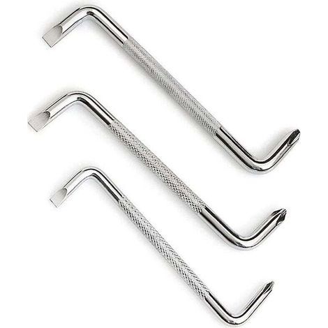 Lot de 3 tournevis décalés avec tournevis à tête plate et magnétique, de type Z avec tournevis cruciforme (1/4)