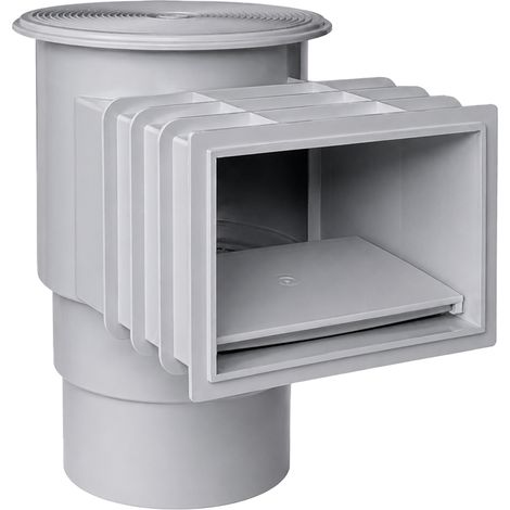 Skimmer QP pour piscine en béton, ouverture de 200 mm, gris clair - couvercle rond - Réf. 500183GC (1/2)