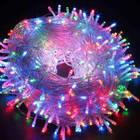 Cordeau LED Solaire Multicolore 12 M 300 LED, Étanche, Lumière Extérieure pour Jardin, Terrasse, Balcon, Fête de Mariage et Décoration de Noël (1/5)