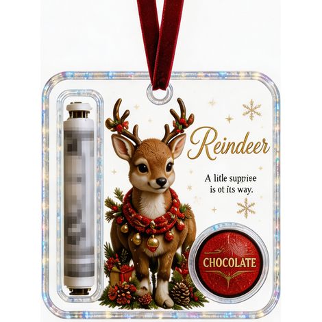 Ornement de Noël suspendu, pendentif en acrylique imprimé Père Noël, support pour billets de banque roulés, cadeau de Noël (1/5)