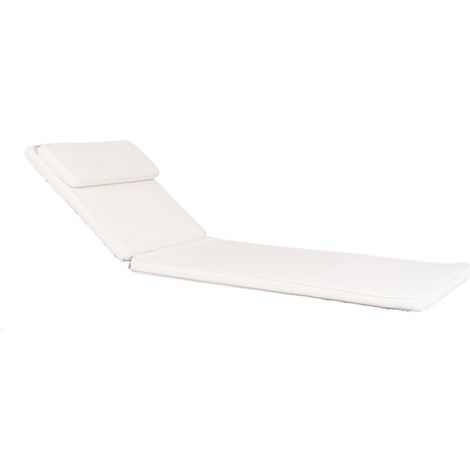 Cuscino per lettino da sole Andorra in cotone bianco 200x62 cm