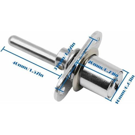 Serrure Tiroir - Piston 16 mm - Longueur 61 mm - Pour Meubles Armoires Classeurs - Argent - Lot de 2 (1/4)