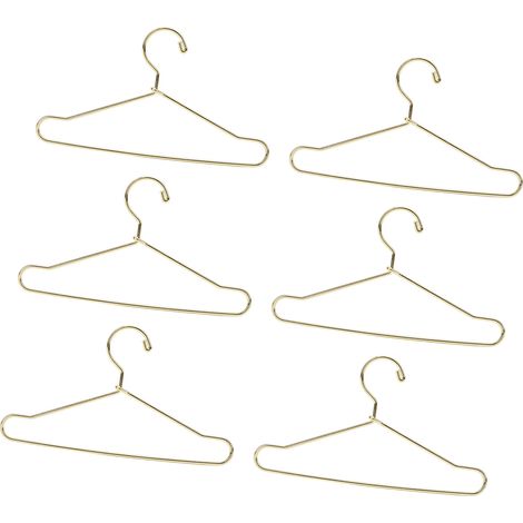 10 Stück Puppenhaus-Kleiderbügel aus Edelstahl, niedliche Puppenkleiderbügel, Outfithalter, 100 mm, Gold (1/5)