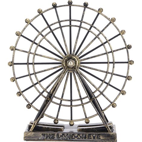Statue de grande roue en fer forgé, sculpture miniature, cadeau de mariage, décoration pour la maison ou le bureau. (1/4)