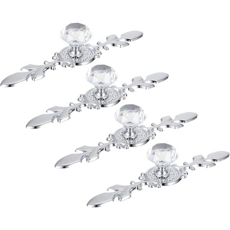 Pièces Poignée de Meuble en Cristal Argenté à Trou Unique (1/5)