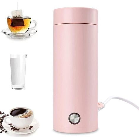 Mini bouilloire électrique de voyage 400 ml – Acier inoxydable 304 – Ébullition rapide en 5 min – Tasse chauffante pour thé, café, lait