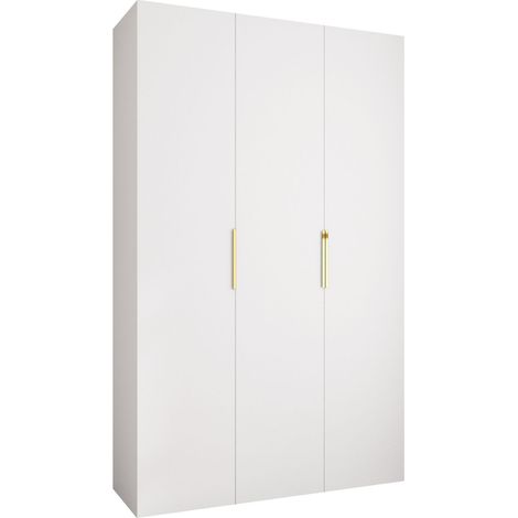 Armoire Hartford 573, Blanc, 246x150x52cm, Portes d'armoire: Avec des charnières, Nombre d'étagères: 7 (1/5)