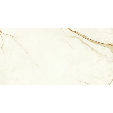 Carrelage effet Marbre Blanc Calacatta Supreme 150x75x0,9 cm Brillant Faventa - Sol et mur intérieur (vendu par carton de 2,25 m²) - RO'MA CARRELAGE