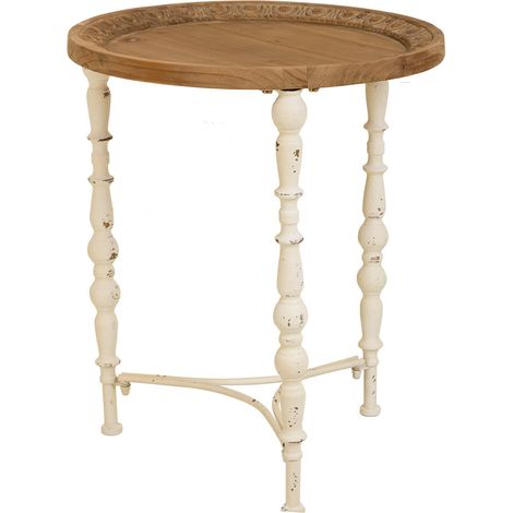 Mesa de centro de madera marrón 51x51x61 (1/5)