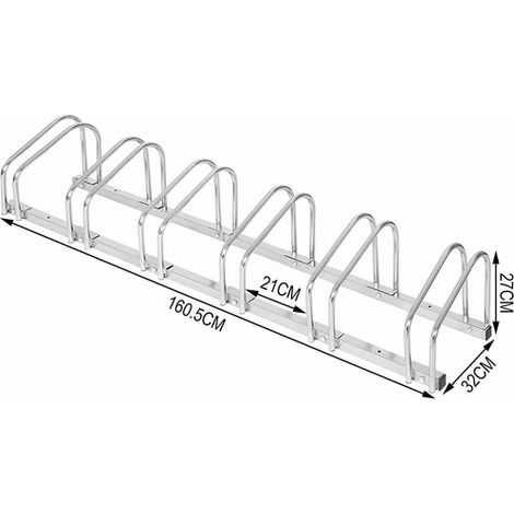 WOLTU Parcheggio Porta Bici 6x Posti Stand Rastrelliera Bicicletta Acciaio
