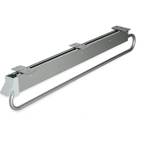 appendiabiti estraibile per armadio 800 mm acciaio e plastica grigio metallizzato - emuca. (1/10)