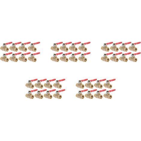 40 robuste 1/4-Zoll-Kugelhähne aus Messing mit Absperrhahn und NPT-Außen- und Innengewinde. (1/5)