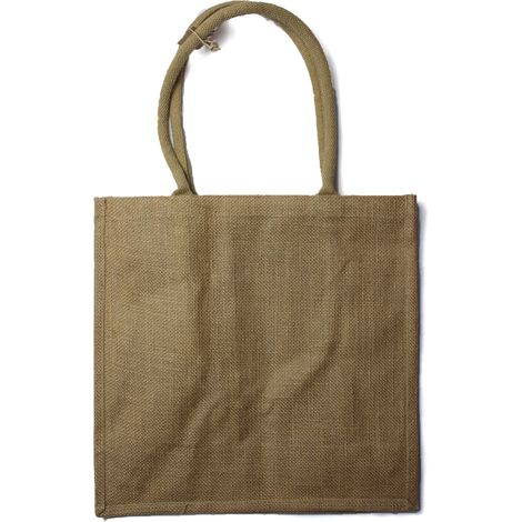 Grand sac de courses en jute avec porte-bouteilles- Vendu par 1