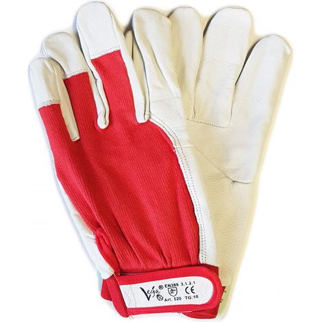Guanti da lavoro g/520 supporto pelle di suino e cotone, taglie disponibili 10