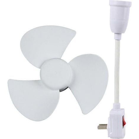 Ventilateur de 15 cm (6 pouces) avec angle de 360°, petit ventilateur E27 avec adaptateur pour chambre à coucher (1/4)