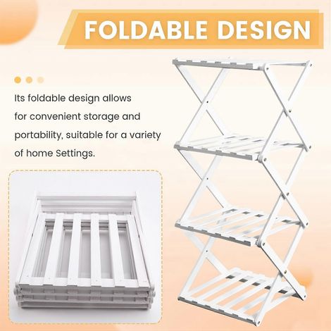 Étagère à chaussures en bambou pour entrée - Pliable, organisateur étroit pour petits espaces, blanc, (1/5)