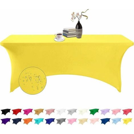 Patio Furniture Cover, 1.8 m Waterproof Spandex Tablecloth for Parties, Weddings, Banquets and Events (Yellow) MUMU (1/4)