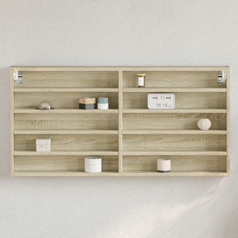 Vitrinenschrank Sonoma-Eiche 100x8,5x50 cm Holzwerkstoff