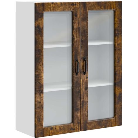Maison Exclusive - Armario de vidrio para pared PORTO Roble ahuma