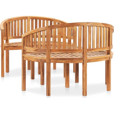 Maison Exclusive - Set Salotto da Giardino 3 pz Design Curvo in Massello di Teak