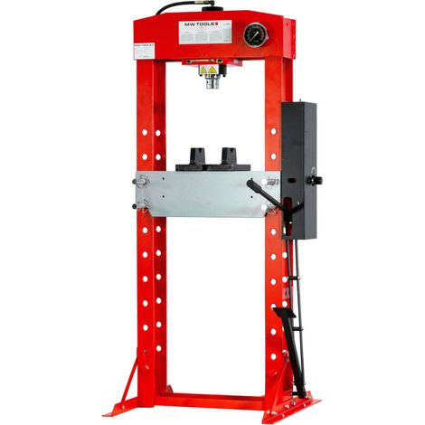 Mw Tools – Presse hydraulique 30 t – Commande manuelle et au pied – Cylindre mobile pour pressage latéral – PH30