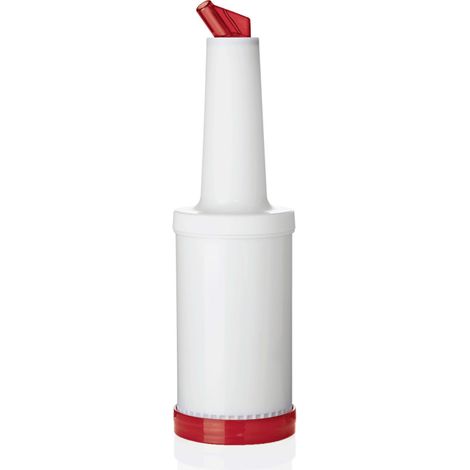 Bec verseur graduée et flacon de conservation 1 L rouge H 320 mm Ø 90 mm - Was Germany (1/2)