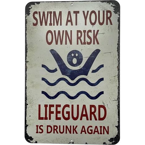 (20x30cm) Metall-Warnschild für Pools, Metallschild, Poolwissen, Aufklärung über Poolregeln, Warnschild für Sicherheit im Freien, auf dem Bauernhof und im Garten (1/5)
