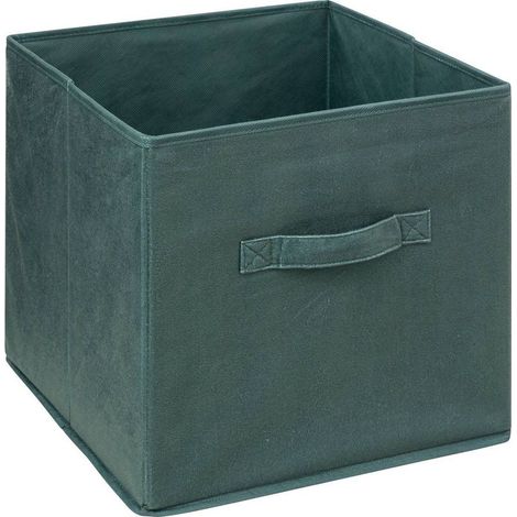 Boîte de Rangement en Velours Vert Kaki 31 x 31 x 31 cm - Five (1/4)