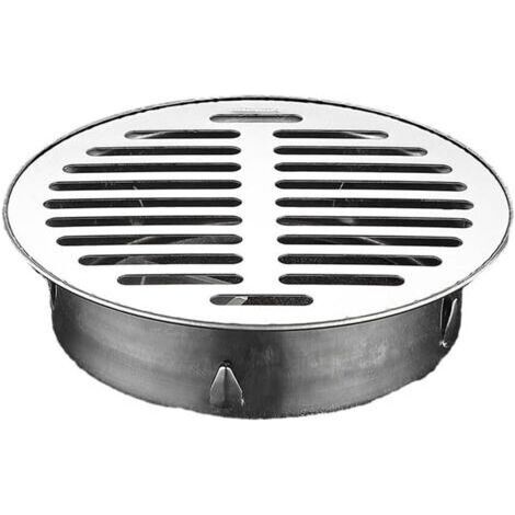 BUNTHAUS Égouttoir de sol rond en acier inoxydable pour salle de bain avec grand diamètre 125 mm