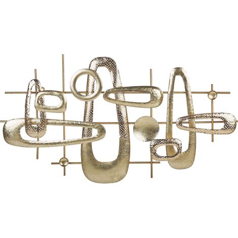 Wall Decor MANGANESE Metal 50 cm Gold