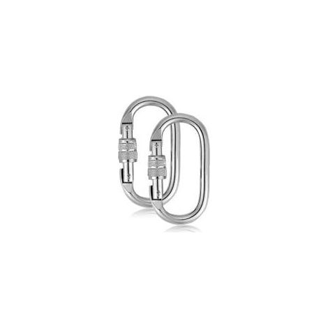 Karabiner – Legierter Stahl – 25 kN Bruchlast – Schraubverschluss – O-Form – Für Kletterseile und Hängematten – 2er-Pack (1/5)