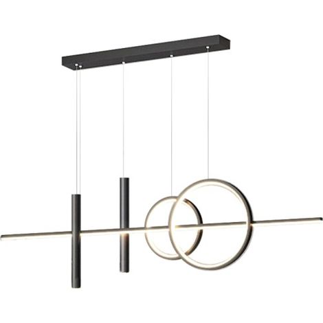 Linet Plus - Suspension linéaire LED moderne noire pour éclairage au-dessus d'une table (1/5)