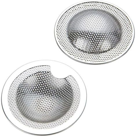 Tamis d’évier en acier inoxydable LangRay – Lot de 2 petits modèles S idéaux pour cuisine, douche et baignoire (1/5)