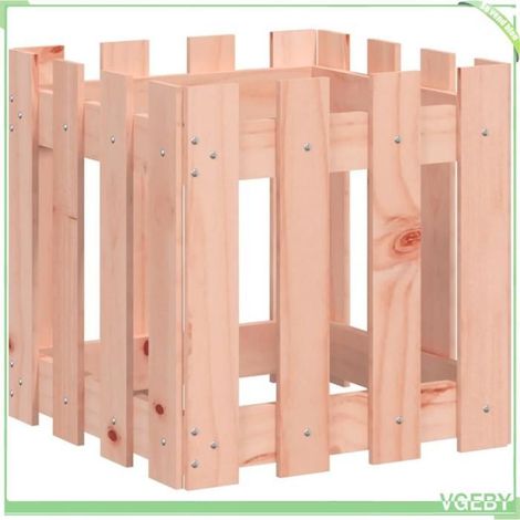 Jardinière - FAFEICY - design de clôture - Bois de Douglas massif - 40x40x40 cm - Carré extérieur (1/5)