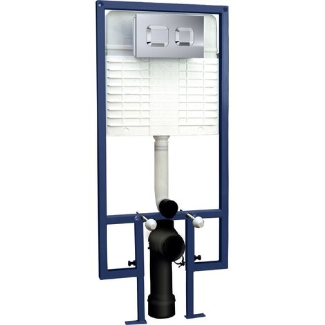 Bathroom Concealed Toilet Cistern Frame Push Button Compact Wall Hung Modern (1/3)